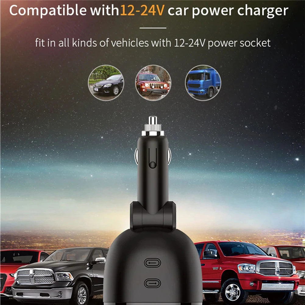 Автомобильное зарядное устройство 5 В 3,6 а с двумя USB разъемами для быстрой зарядки и быстрой зарядки с двойным разветвителем для прикуривателя