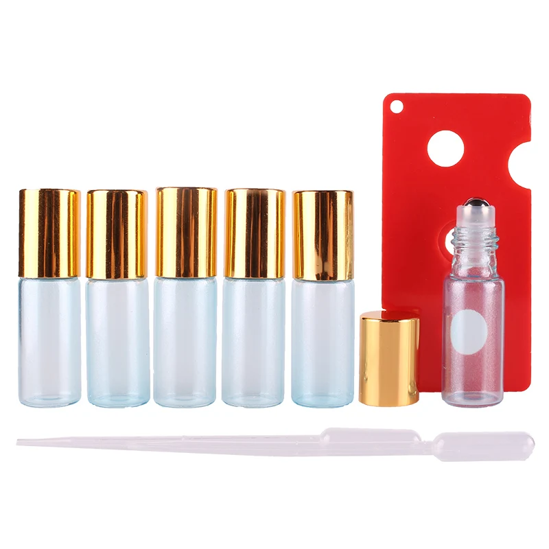 6pcs 5ml Blue Essential oil pearl coated Glass Roll on Bottles with Stainless Steel Roller Ball for perfume aromatherapy | Дом и сад