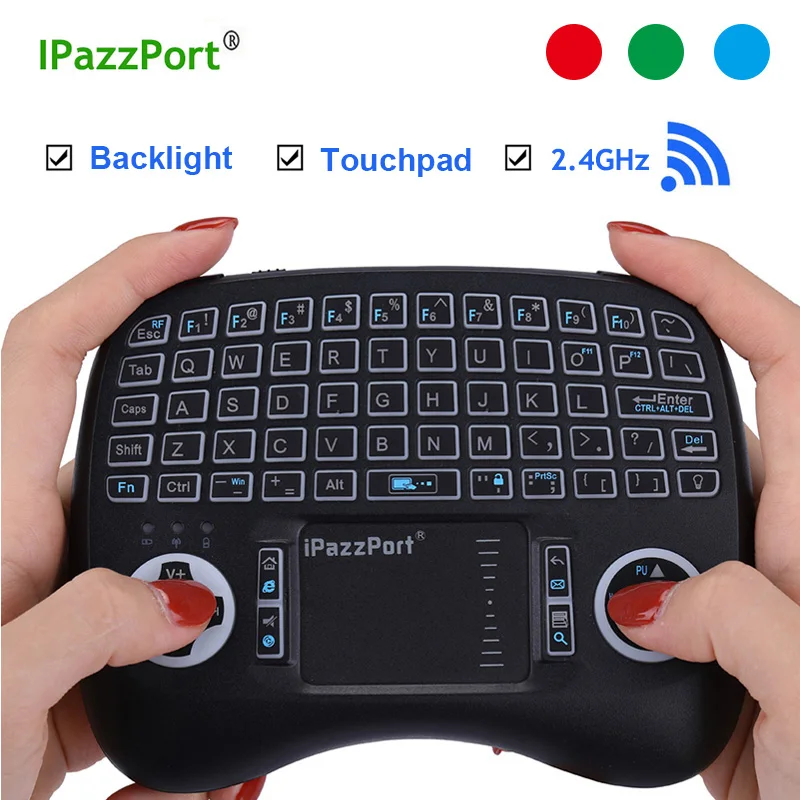 Online Original de Fondo 2,4 GHz Mini teclado inalámbrico Air Mouse + Touchpad de mano para el ordenador portátil Smart TV Android TV BOX H96 Max Mini PC