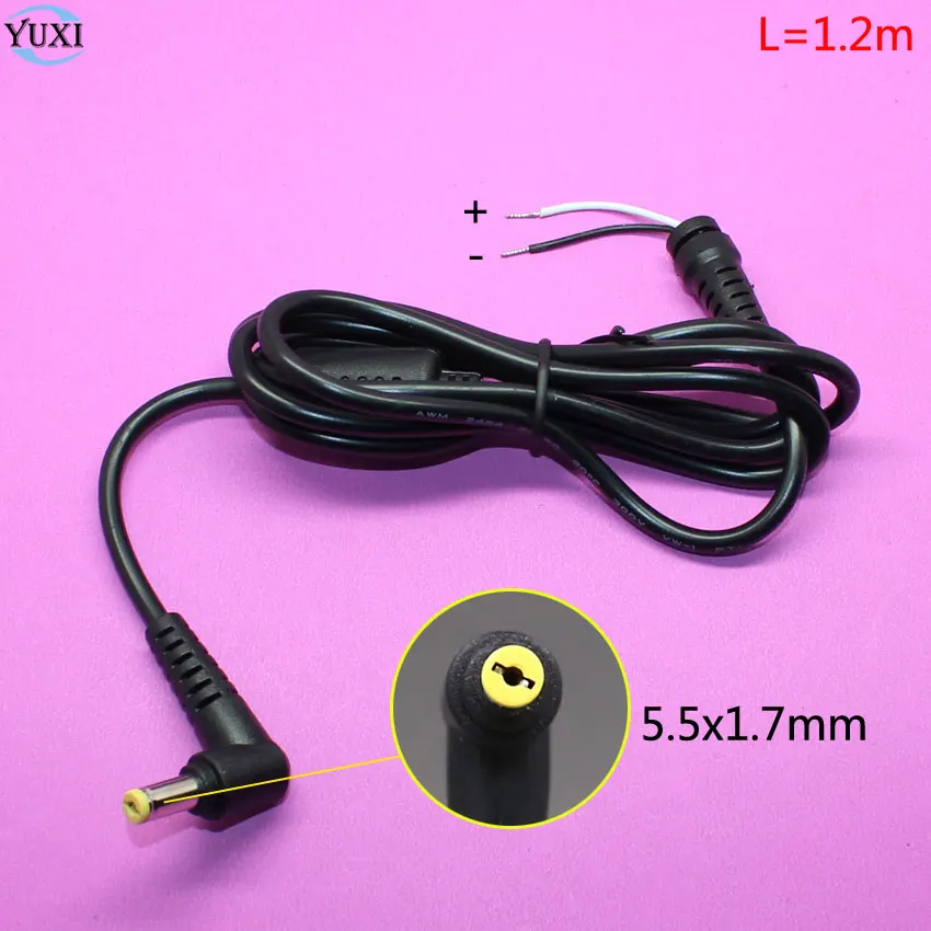 

YuXi 30pcs/lot 5.5x1.7mm DC Power connector Acer laptop dc Charger Plug Connector with cable 5.5*1.7mm Power Cable