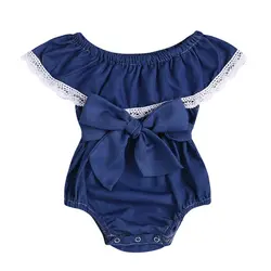 Одежда для малышей Одежда для новорожденных Детский комбинезон с имитацией ковбоя для маленьких девочек от 0 до 24 месяцев