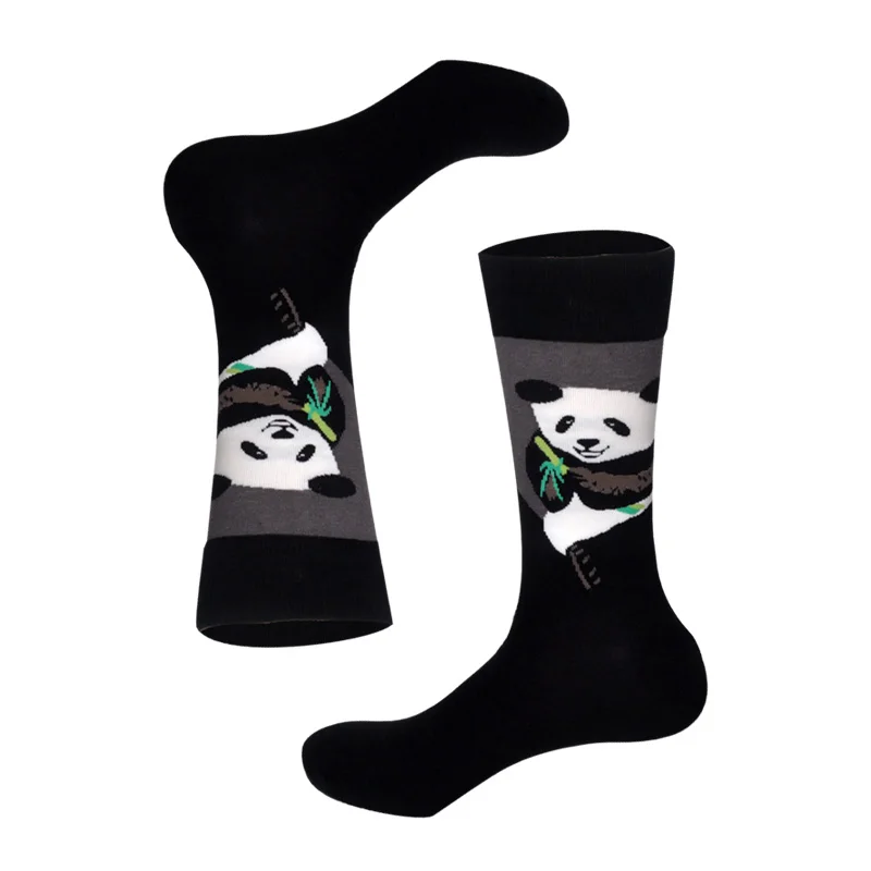 LIONZONE 2018 Новое поступление счастливые мужские носки с западным Стиль Китайский Lovly панда дизайн забавные мужские наряды экипажа носки для