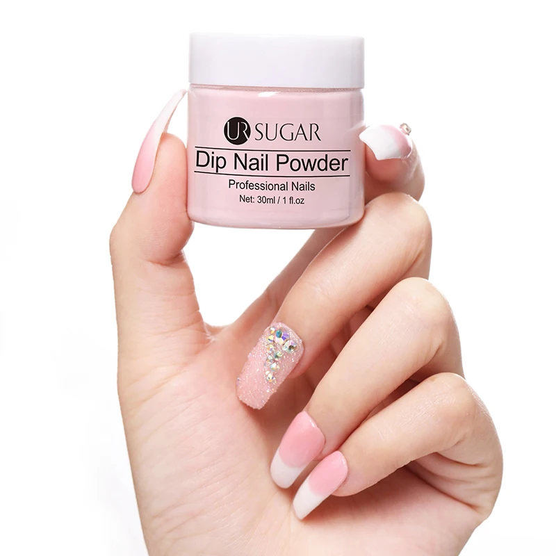 Nuestro azúcar 6 en 1 sistema de inmersión Kit de uñas Rosa plateado polvo con Gel de uñas líquido activador Base sin lámpara de secado Natural