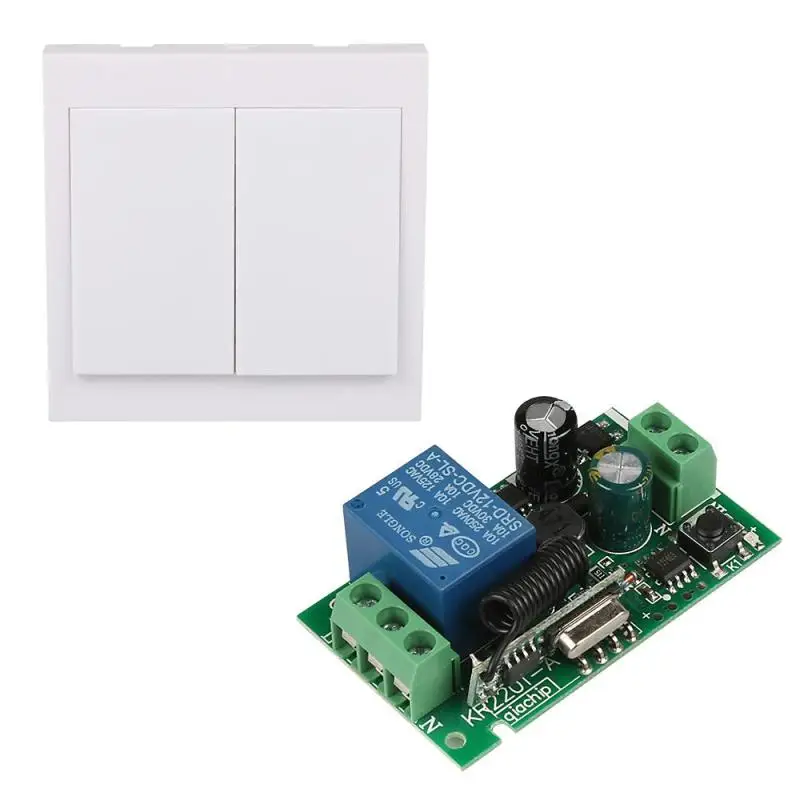 

QIACHIP 433Mhz 86 Wall Panel RF Remote Transmitter with AC 220V 1CH Universal Wireless Remote Control Switch Relay Receiver Z4