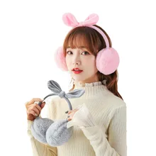 Обруч с наушниками женские зимние наушники с искусственным кроличьим мехом теплые женские хлопковые гетры Рождественские подарки меховые наушники PS-06