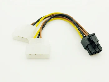 

High Quality 2 x Molex To PCI-E Power Adapter 4Pin 4 Pin 6 Pin 6Pin Graphics Video Card Converter Cable for Bitcoin Miner Mining