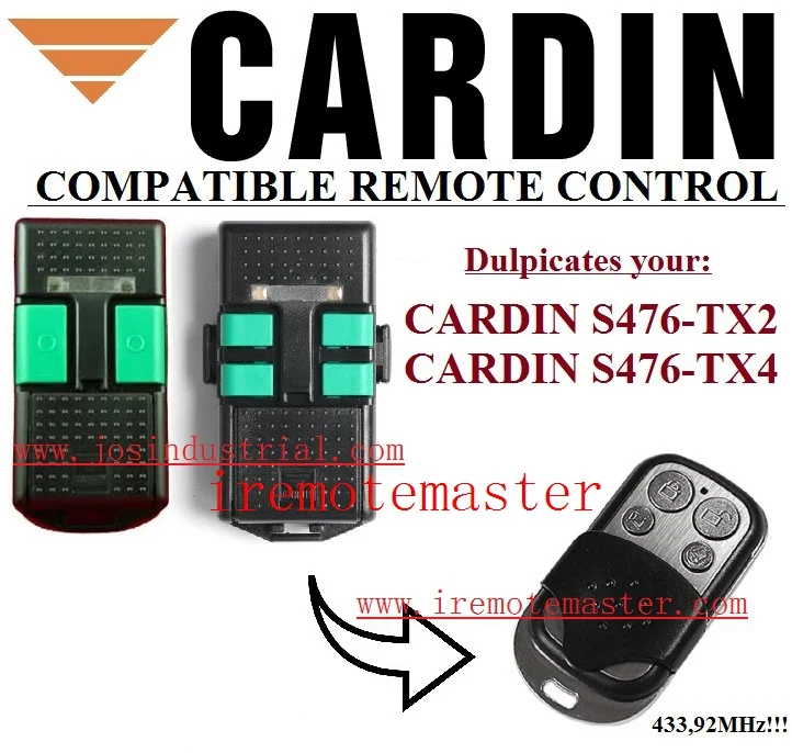 

2pcs FOR CARDIN S476-TX2,S476-TX4 remote control duplicator fixed code