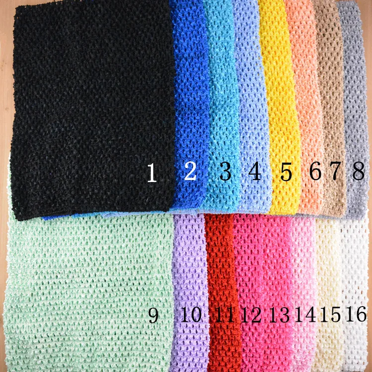 

Solid Color Baby 12" Crochet Tutu Tube Tops Infant 32x24cm Waffle String Knitted Corset Tees Tanks Kids Elastic Headbands 10Pcs