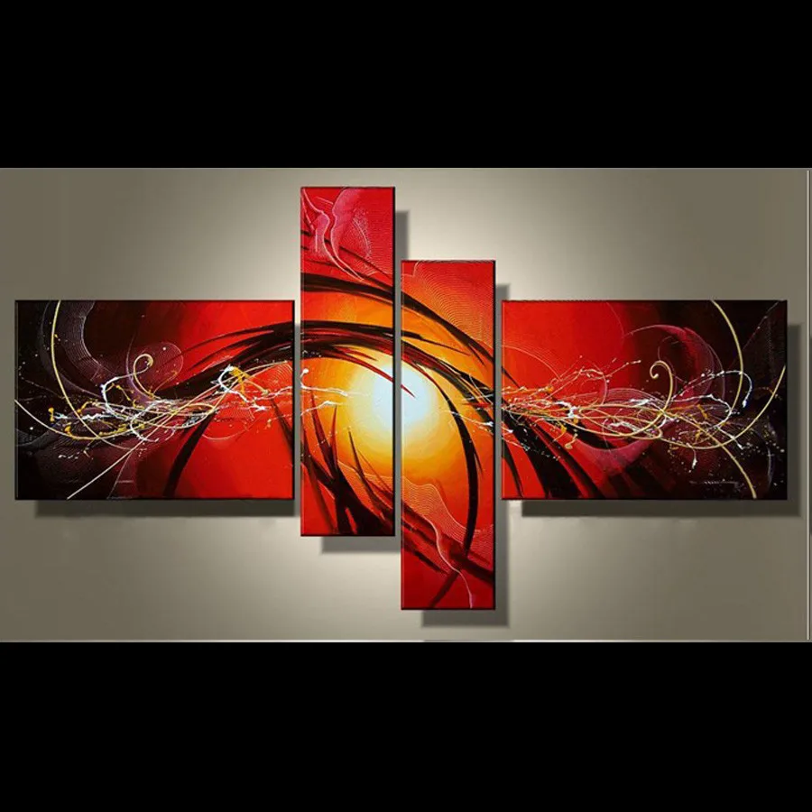 Modern Abstract Painting for Sale 4 Piece Canvas Art Handmade Oil Painting Abstract Canvas