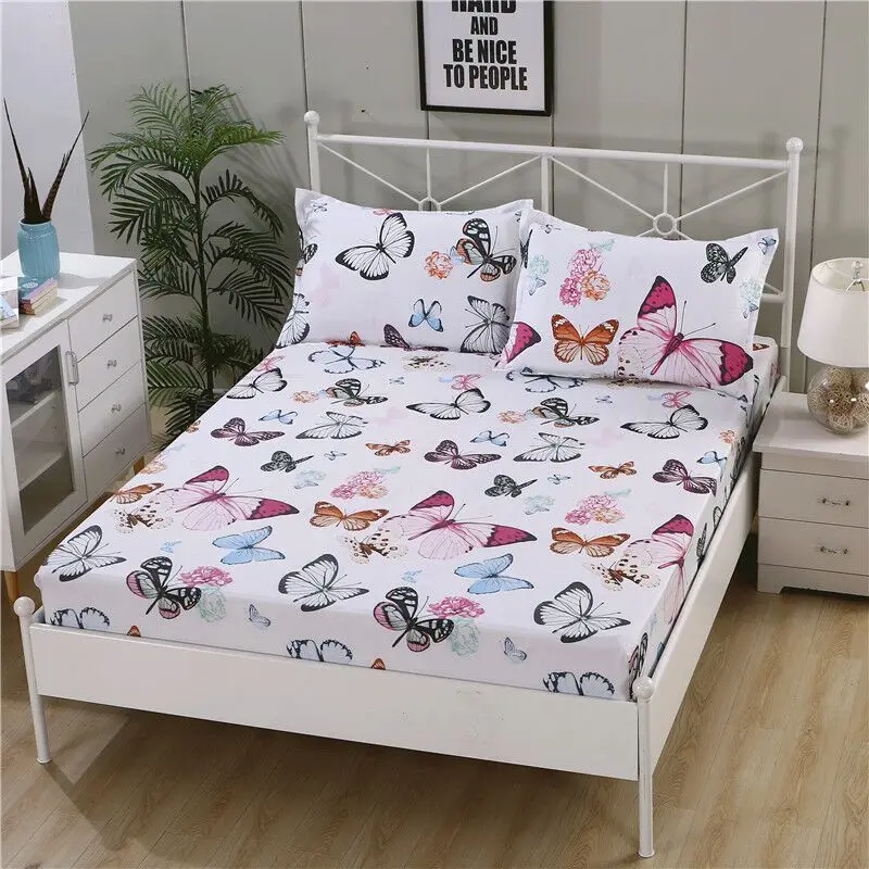 

LAGMTA 3pcs 100% high-grade active cotton fabric printed fitted sheet pillowcase sets can be customized size