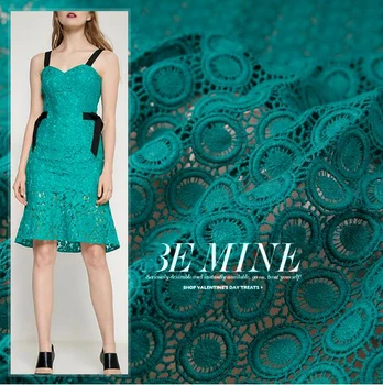 

Elegant green circle, water soluble lace, spring and autumn high end hollowed dress dress fabric.