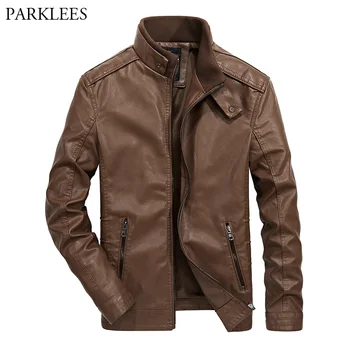 

Classic Stand Collar Motorcycle Leather Jacket Men 2018 Hight Quality PU Faux Leather Jackets Coats Jaqueta De Couro Masculino
