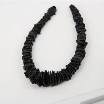 

140pcs/strand Black Howlite Graduated Freeform Slice Beads Jewelry ,Raw Magnesite Drilled Spacer Loose Beads Necklace Beading