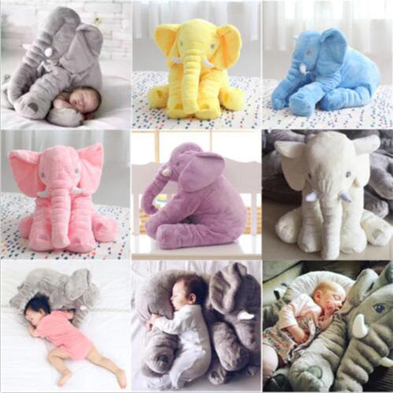spesifikasi 45 cm Panjang Hidung Gajah Boneka Bantal Lembut Plush Hal Lumbal Bantal Untuk Bayi Anak Mainan