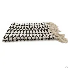 45x70/50x80 см Nordic черный отбеленный хлопок ковров кисточкой геометрический узор алмаз коврик для отдыха одеяло