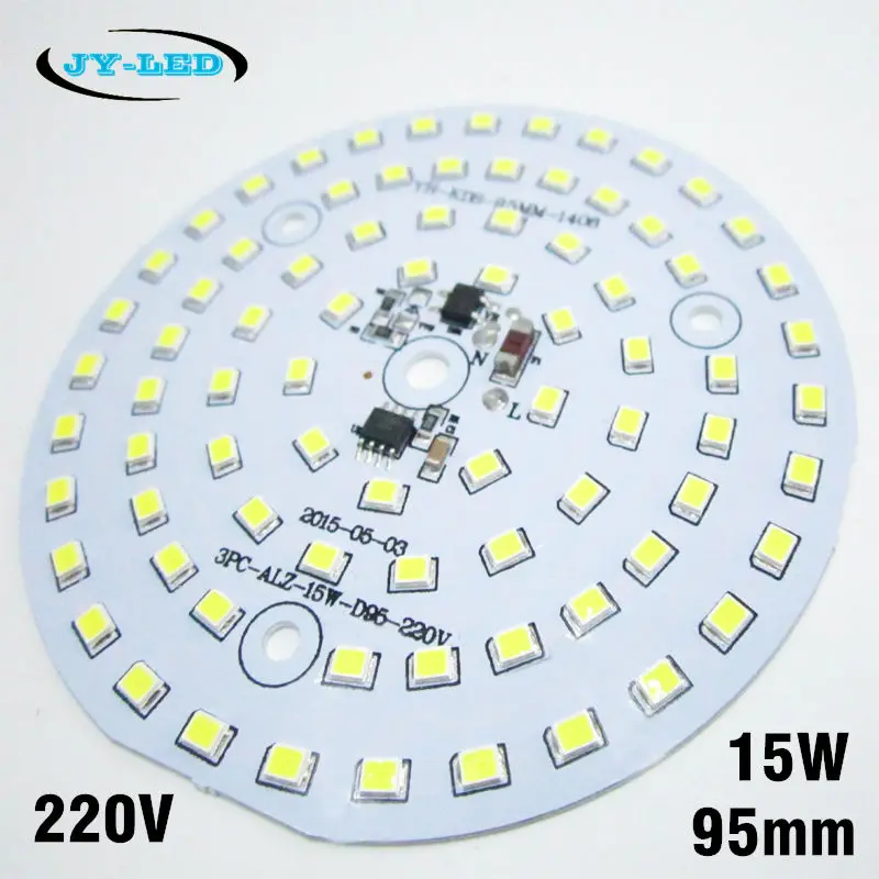 

Driverless 15w 95mm high bay light SMD2835 pcb integrated driver aluminum plate Needn't Driver AC220v Directly