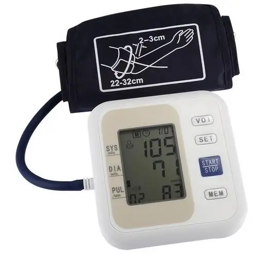 

Professional Blood Pressure Monitor Upper Arm Style Electronic Blood Pressure LCD Display Systolic Diastolic Pulse Health Care