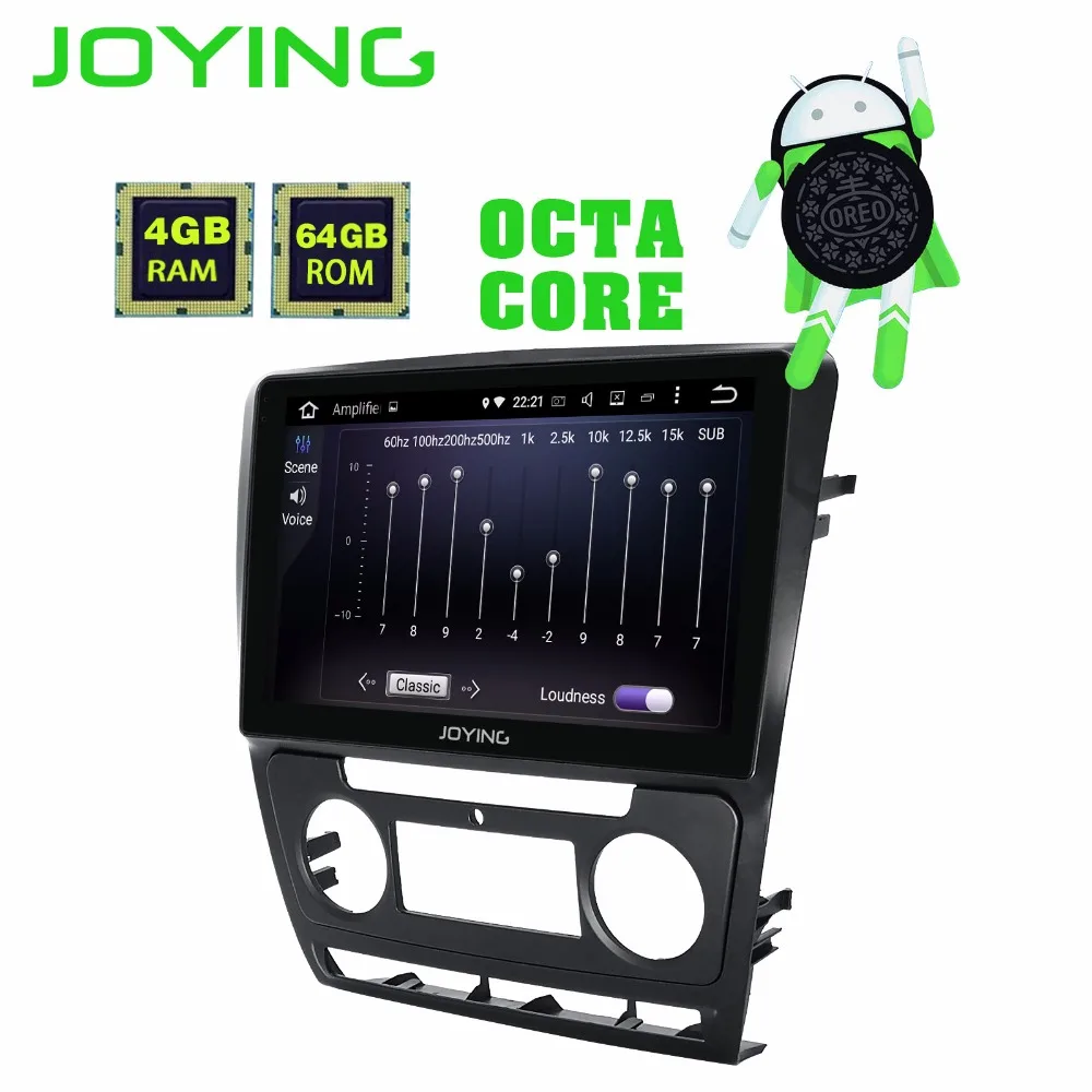 Sale JOYING 10.1" 4GB 2 din car radio Android 8.0 built in GPS Maps for Skoda Octavia 2014 support RCA Video output parking sensor 5