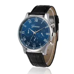 Горячая Распродажа! Простые и повседневные мужские часы Ретро дизайн кожаный ремешок Аналоговый сплав кварцевые наручные Модные Часы