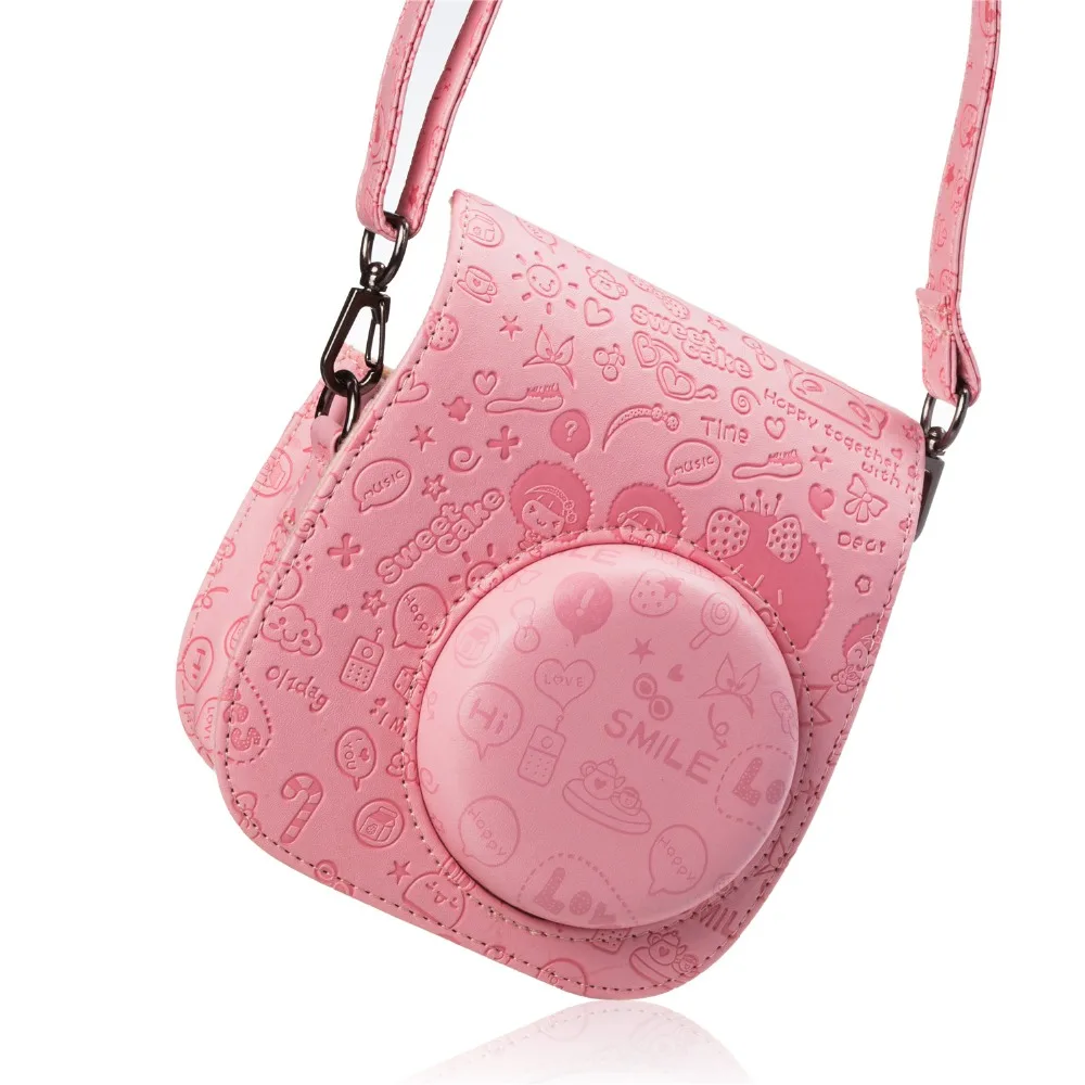 Lovely Pink Fujifilm Instax Mini 8 Mini 8s Case Pu Leather Instax Mini 8 Camera Case