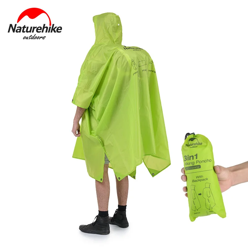 Naturehike открытый Пеший Туризм Кемпинг дождевая куртка, дождевик мини брезент 3 в 1 для Для мужчин и Для женщин