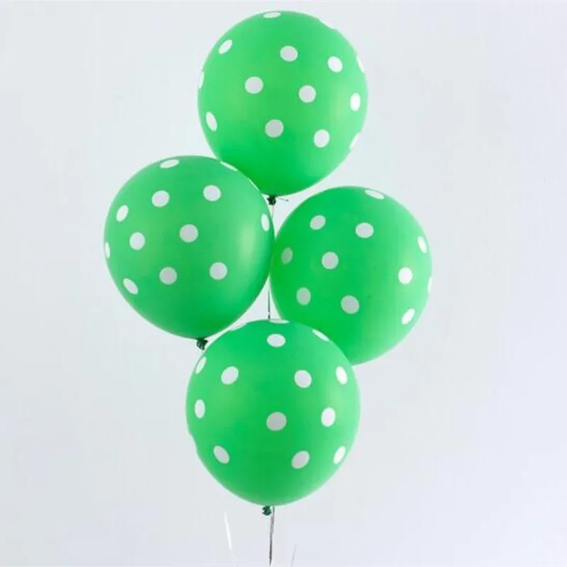 

Green polka dot baloons 50pcs 12inch 2.8g inflatable wedding air ballon love merry christmas balloon birthday party supplies