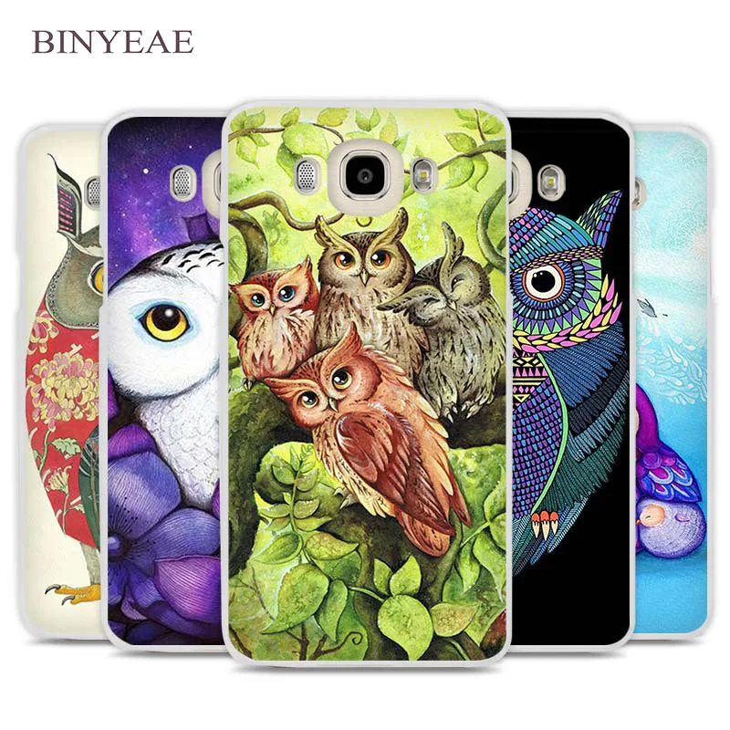 

BINYEAE Purple Flower Owl Phone Case Cover for Samsung Galaxy J1 J2 J3 J5 J7 C5 C7 C9 E5 E7 2016 2017 Prime