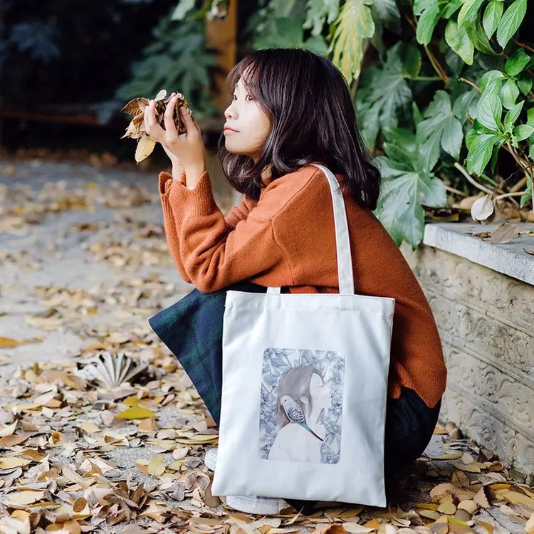 Ins popular art canvas bag fresh color student book bag classic all match handbag girls shoulder bag female shopping bag Ins popular art canvas bag fresh color student book bag classic all match handbag girls shoulder bag female shopping bag