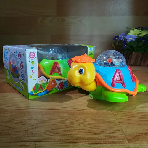 Детские игрушки мультфильм электрический черепаха Детские обучающие игрушки, развивающие игрушки с музыкой и фары развивающие игрушки - Цвет: ( Turtle ) X1