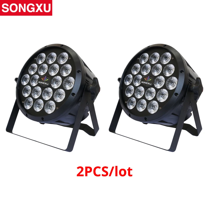 

Indoor Led Par Cans 18x10W RGBW 4in1 Flat Plastic LED Par Light Professional StageDJ Disco Lighting 2pcs/lot/SX-PL1810A
