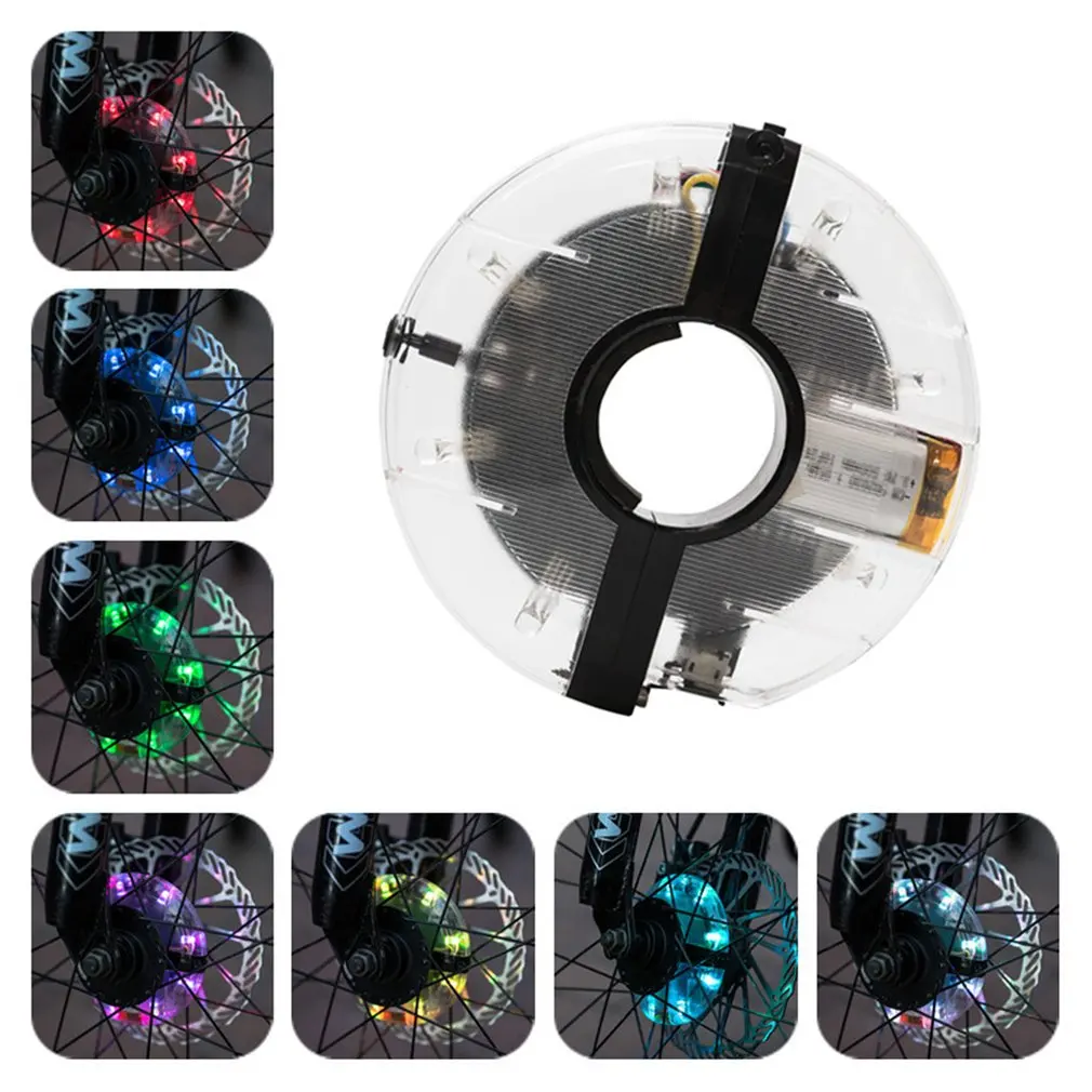 

LED Bicycle Flower Drum Light USB Charging Hot Wheels 1 Light 7 color Wheel Decoration Lights Night Riding Accessories
