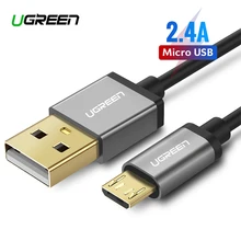Ugreen 2.4A Micro USB-USB кабель для быстрой зарядки USB кабель для передачи данных для Xiaomi samsung huawei Tablet Android Micro USB шнур зарядного устройства
