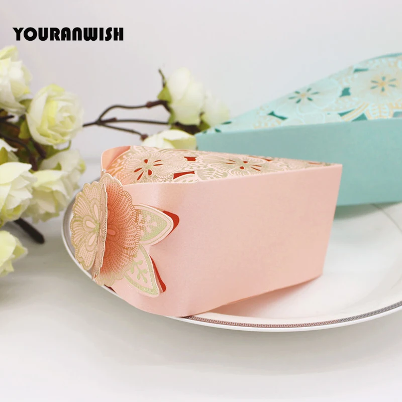  100Pcs/lot Candy Boxes Romantic Wedding Decoration Wholesale Cake Shape Gift Box for Wedding Invita - 32797851177