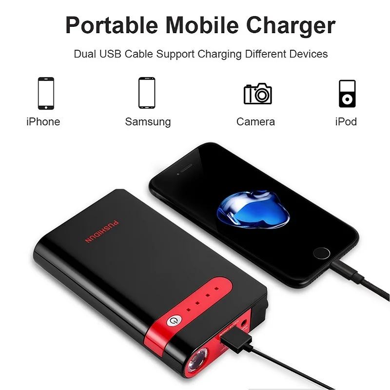 12V 12000mAh бустер стартер пусковое устройство для автомобиля автомобильное