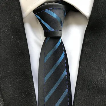 

Fashion Young Men Skinny Tie Personality Party Wedding Necktie Black with Red Diagonal Stripes Classic Cravat