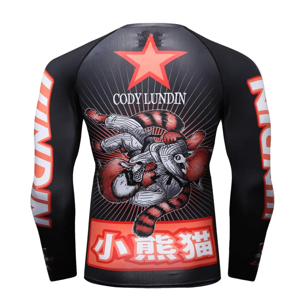 Мужская компрессионная рубашка Rashguard с длинным рукавом и 3D принтом Jiu Jitsu футболки