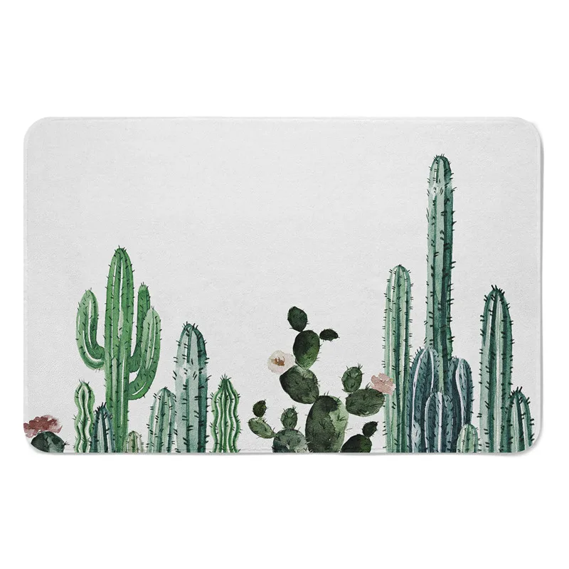 African Tropical Cactus Plants Desert Plant Succulents Stamp Floor Mat Rug Footcloth for Home Almof