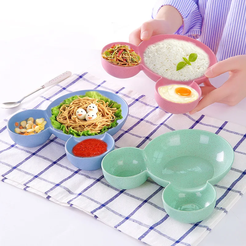 Cartoon-Wheat-Straw-Baby-Feeding-Bowl-Tableware-Wheat-Plate-for-Kids-Children-Infant-Dish-Training-Dinnerware