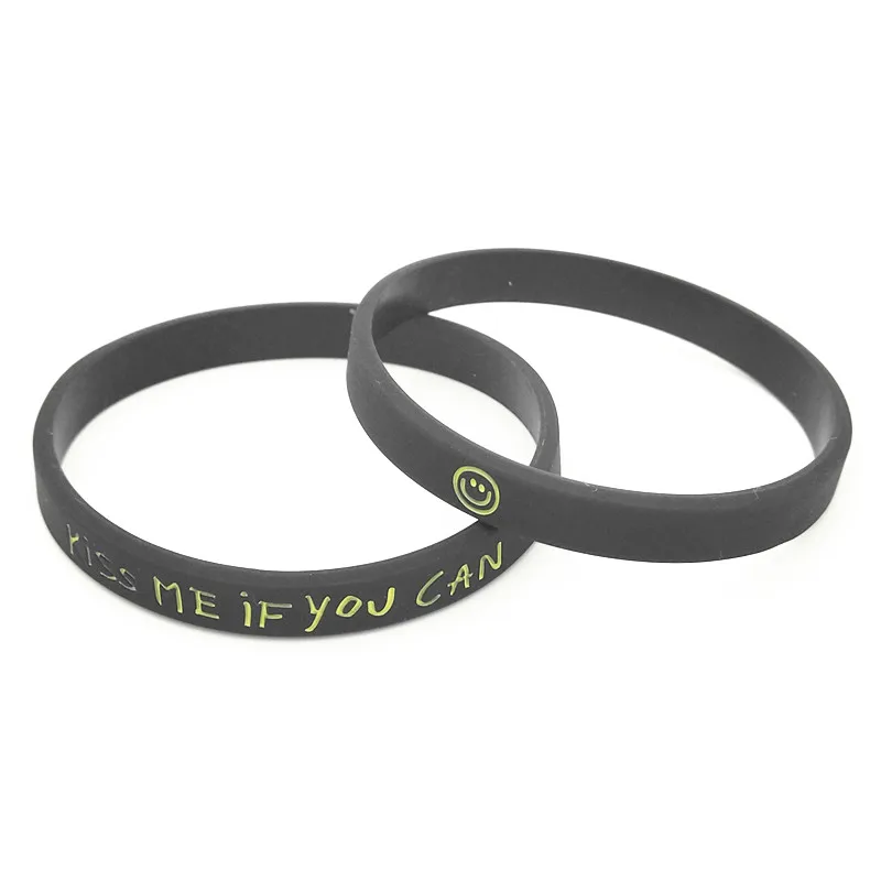 Силиконовый браслет с надписью KISS ME IF YOU CAN Couple модель SH309 1 шт.|Браслеты