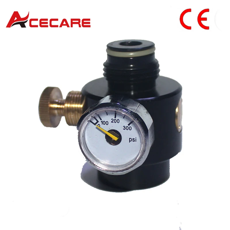 

Airsoft PCP Paintball Tank Cylinder Adjustable Compressed Air Regulator Output Pressure 0-300psi 0.825-14NGO Thread