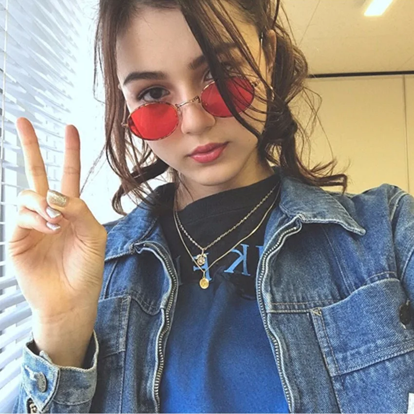 Small Oval Gold gray  Sunglasses For Women Luxury 2019  Men Brand Designer Eyewear Shades Ladies Alloy Sun Glasses UV400 Eyegla