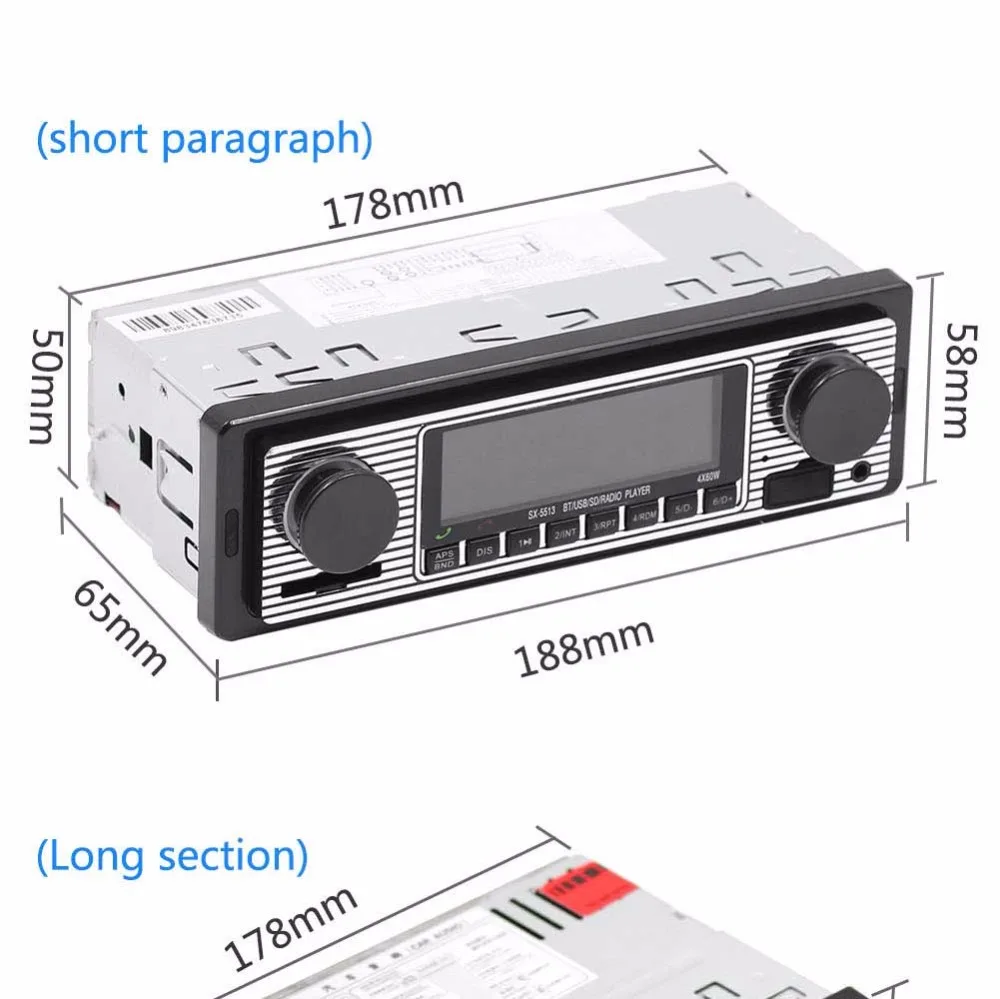 Автомагнитола 1Din в-dash MP3 мультимедийный плеер стерео Bluetooth Handsfree FM SD USB Udisk AUX пульт дистанционного управления Авторадио