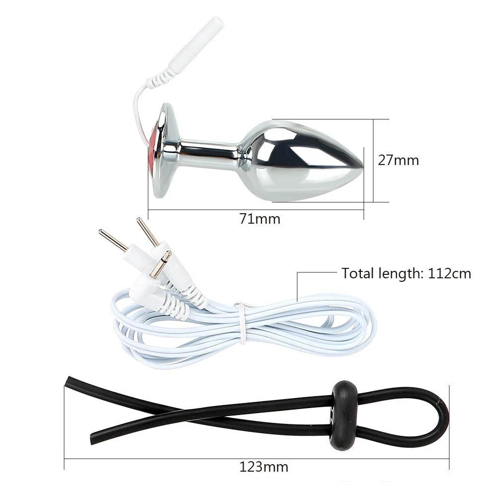 IKOKY Electric Shock Set Penis Stimulator Sex Toys For Men Anal Plug & Cock Ring Electrical Climax Medical Themed electro sex toys electric sex toys