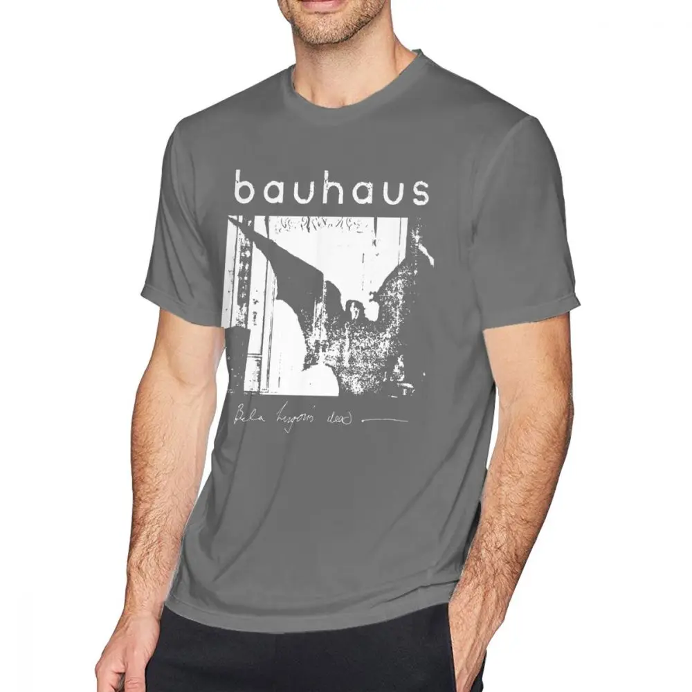 Культовая футболка Bauhaus, крылья летучей мыши, Bela Lugosi S Dead, Пляжная футболка с коротким рукавом, забавная Мужская футболка с принтом, большая хлопковая футболка - Цвет: Dark Grey