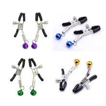 1 Pair Adult Sexy Beautiful Product Lady’s Nipple Adornment Bell Breast Clip Non Piercing Sex Toys for Women Couples
