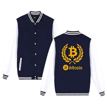 

Bitcoin Jacket Coat Men Women Casual Clothing Brand Print Bitcoin Baseball Uniform Casual Fshion Clothing