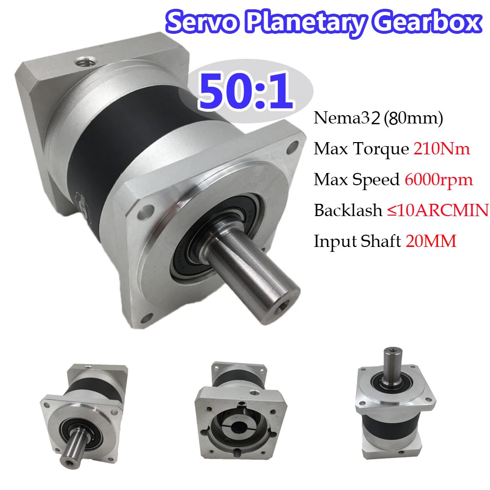 Servo Motor Planeten Getriebe 50: 1 Nema32 Servo Geschwindigkeit Minderer 10ARCMIN 210Nm 6000rpm Max Eingang Geschwindigkeit für 80mm Servo Motor Servo Motor Planeten Getriebe 50: 1 Nema32 Servo Geschwindigkeit Minderer 10ARCMIN 210Nm 6000rpm Max Eingang Geschwindigkeit für 80mm Servo Motor