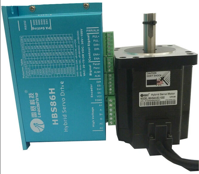 

Leadshine 3-Phase Hybird Servo Drive HBS86H+86HBM80-01-1000 Stepper motor 8.2(peak) Update from 86HS80-EC
