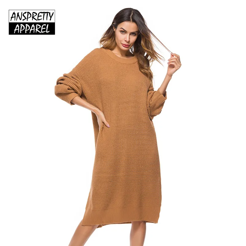 long sleeve oversized sweater dress