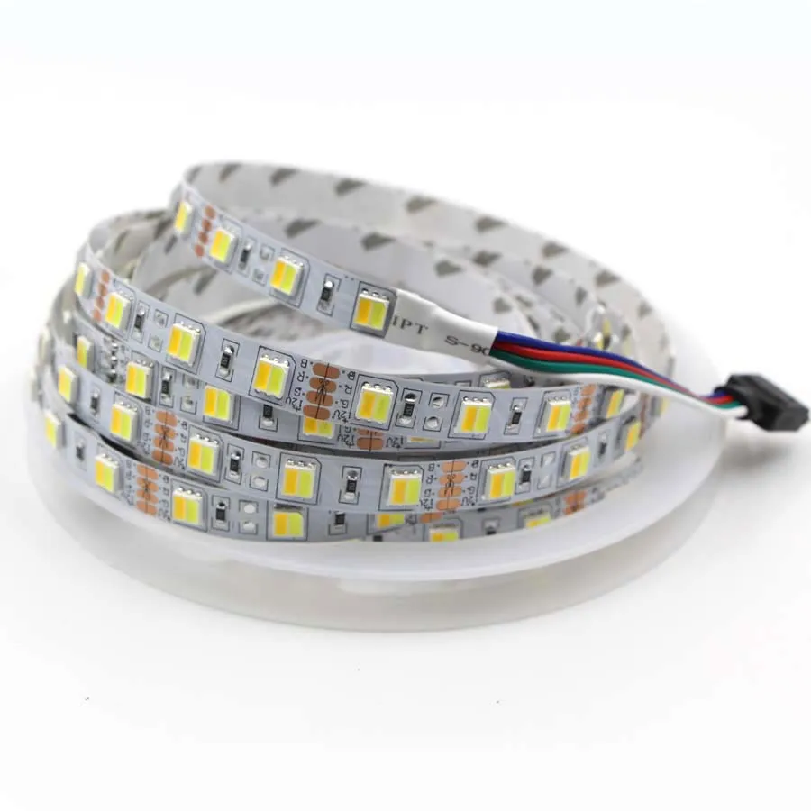 Светодиодная лента CCT 5 м 24 В 12 с регулируемой яркостью SMD 3528 5050 2835 светодиодная WW CW